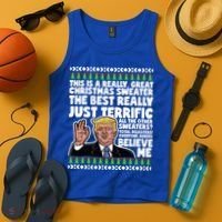 Funny Donald Trump Ugly Christmas Sweater Parody Speech Great Gift Tank Top thumb 4