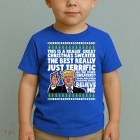 Funny Donald Trump Ugly Christmas Sweater Parody Speech Great Gift Toddler T-Shirt thumb 2
