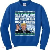 Funny Donald Trump Ugly Christmas Sweater Parody Speech Great Gift Kids Sweatshirt thumb 0