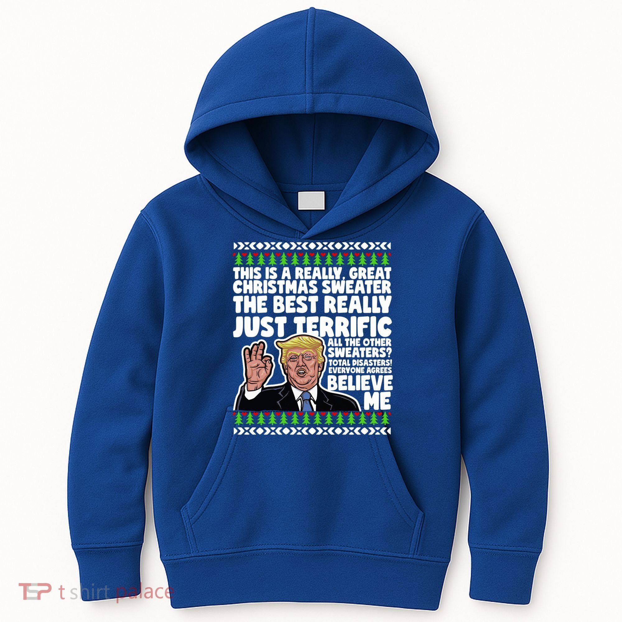 Funny Donald Trump Ugly Christmas Sweater Parody Speech Great Gift Kids Hoodie