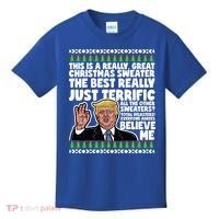 Funny Donald Trump Ugly Christmas Sweater Parody Speech Great Gift Kids T-Shirt thumb 0