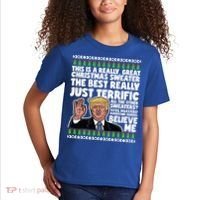 Funny Donald Trump Ugly Christmas Sweater Parody Speech Great Gift Kids T-Shirt thumb 2