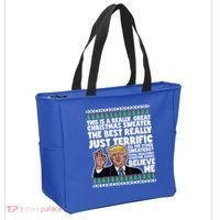 Funny Donald Trump Ugly Christmas Sweater Parody Speech Great Gift Tote Bag thumb 2