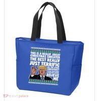Funny Donald Trump Ugly Christmas Sweater Parody Speech Great Gift Tote Bag thumb 3