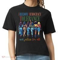 Freedom Democracy Tolerance And Justice For All Hands Off Comfort Colors Boxy T-Shirt thumb 0