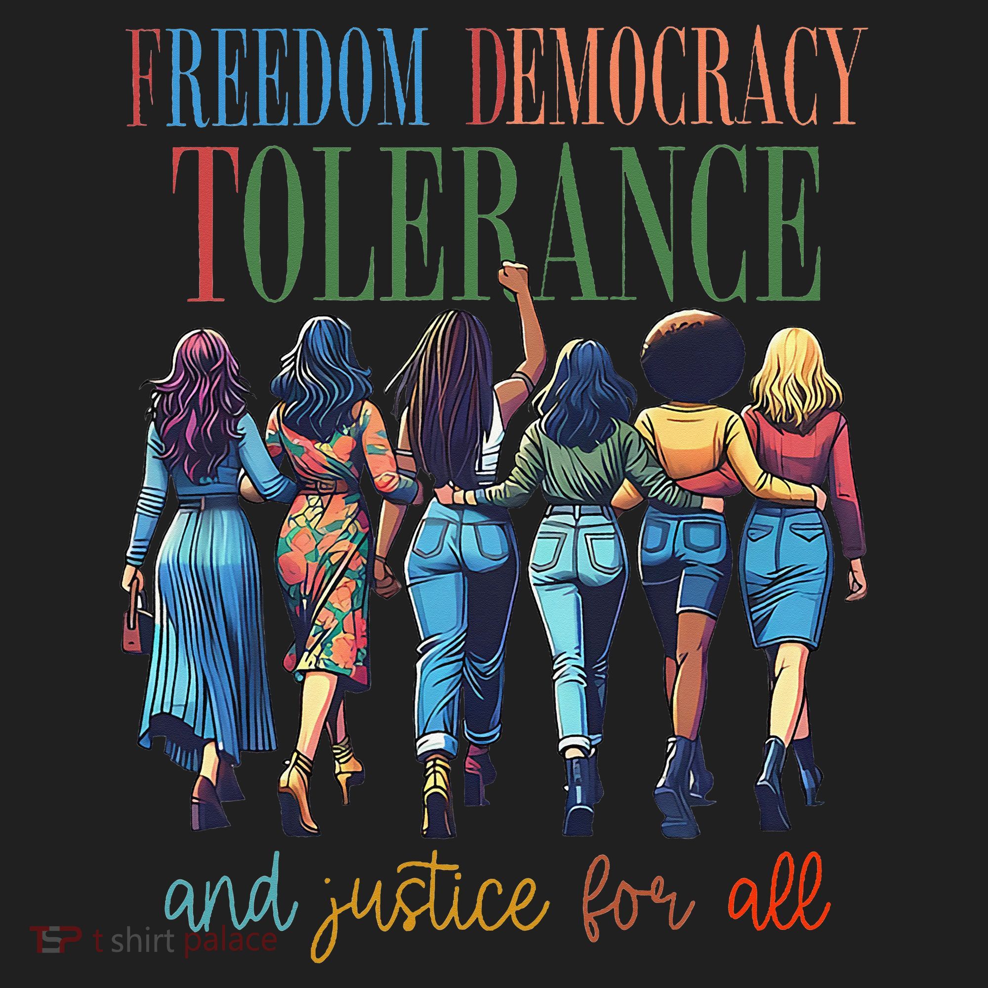 Freedom Democracy Tolerance And Justice For All Hands Off Comfort Colors Boxy T-Shirt