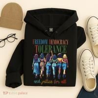Freedom Democracy Tolerance And Justice For All Hands Off Hoodie thumb 4