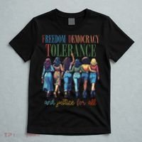 Freedom Democracy Tolerance And Justice For All Hands Off T-Shirt thumb 5