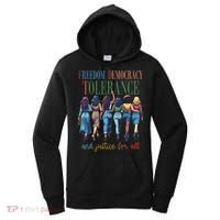 Freedom Democracy Tolerance And Justice For All Hands Off Women's Hoodie thumb 0