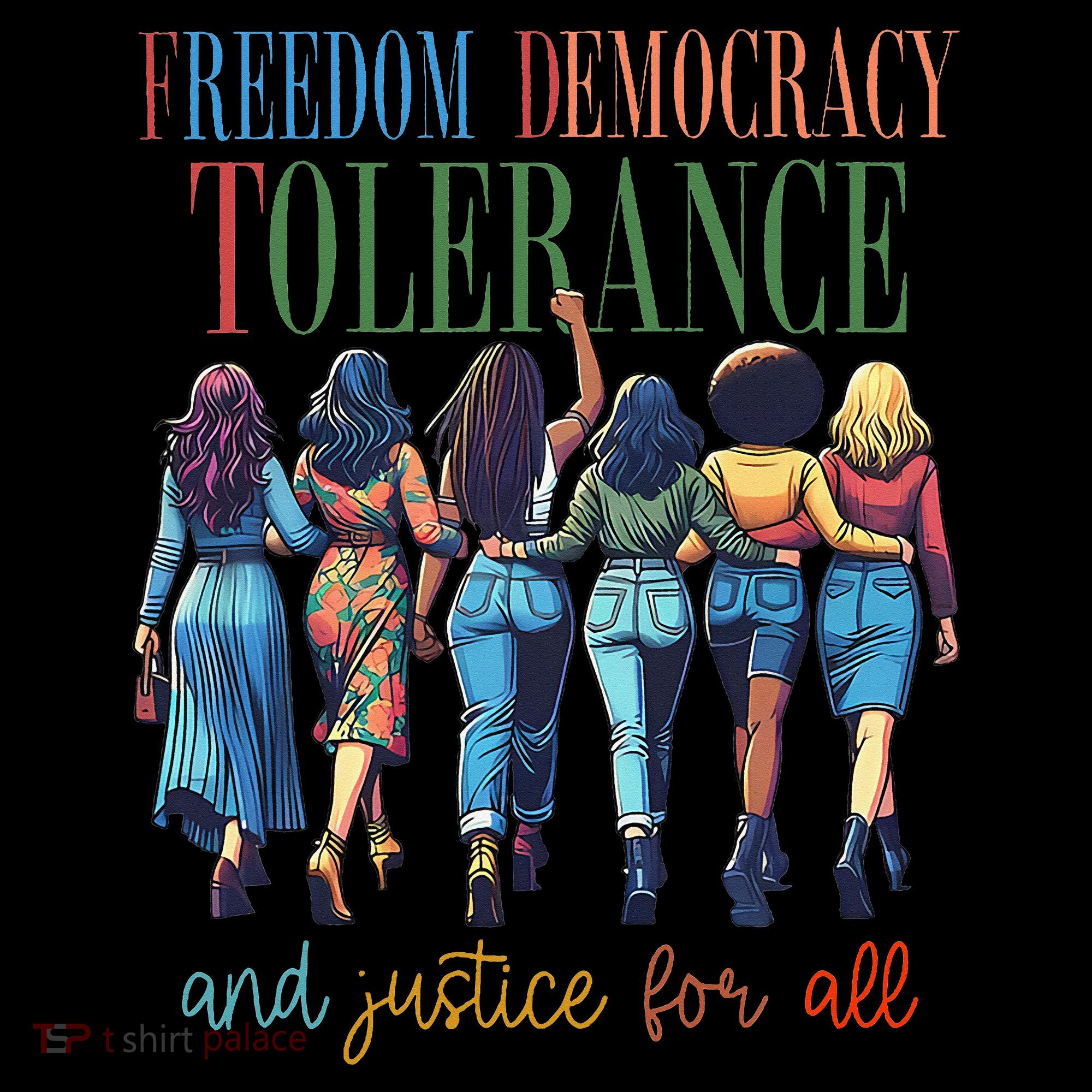 Freedom Democracy Tolerance And Justice For All Hands Off Women's Hoodie