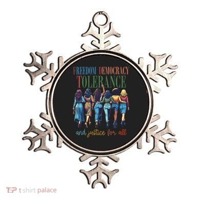 Freedom Democracy Tolerance And Justice For All Hands Off Ornament