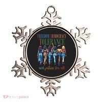 Freedom Democracy Tolerance And Justice For All Hands Off Ornament thumb 0