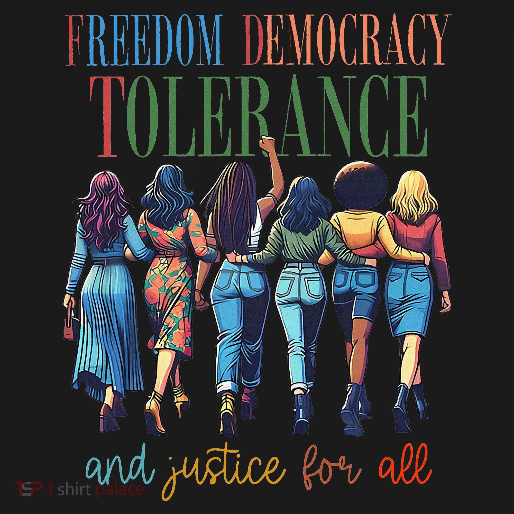 Freedom Democracy Tolerance And Justice For All Hands Off Women's Tank Top