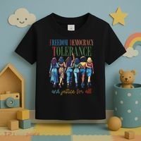 Freedom Democracy Tolerance And Justice For All Hands Off Toddler T-Shirt thumb 3
