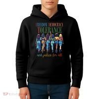 Freedom Democracy Tolerance And Justice For All Hands Off Kids Hoodie thumb 4