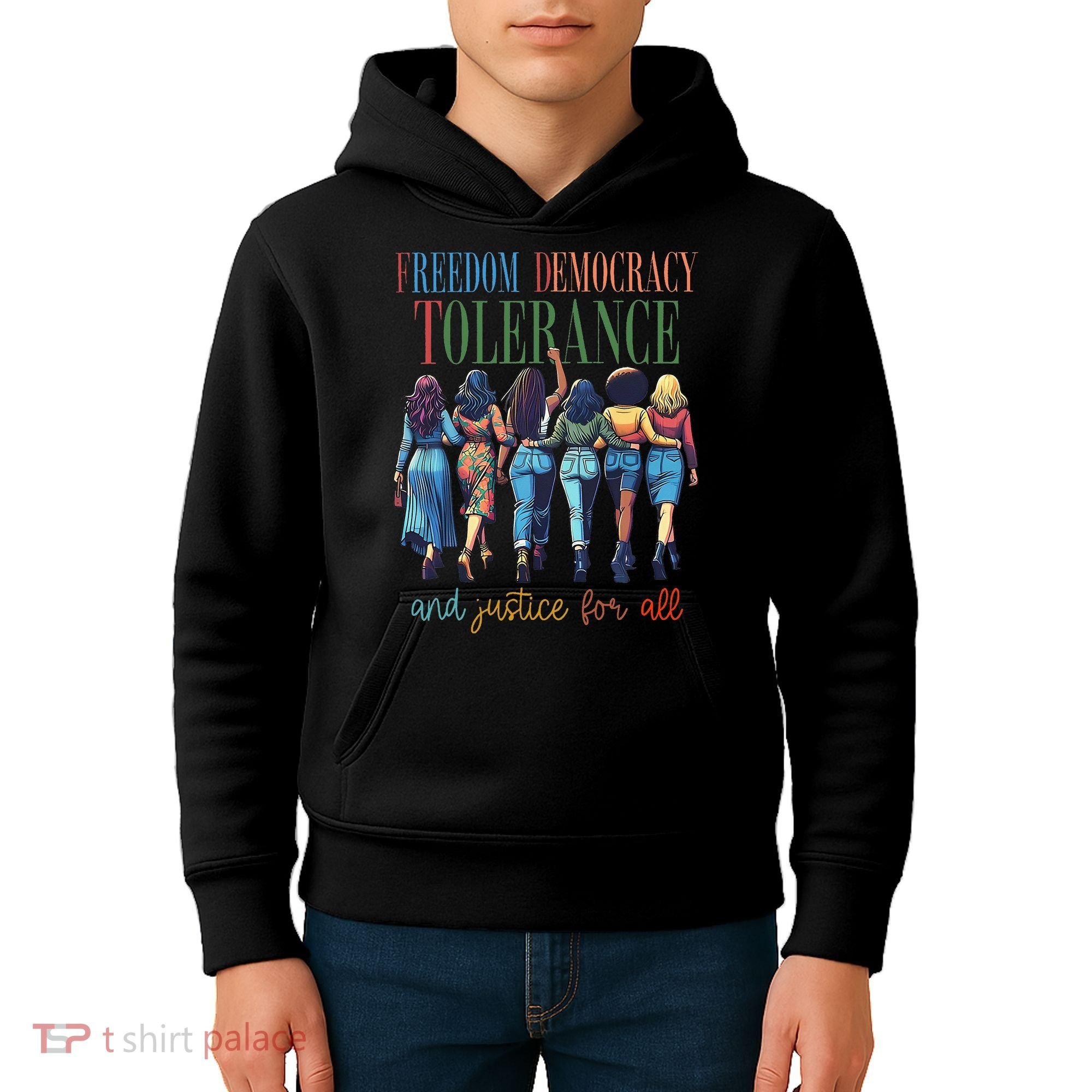 Freedom Democracy Tolerance And Justice For All Hands Off Kids Hoodie