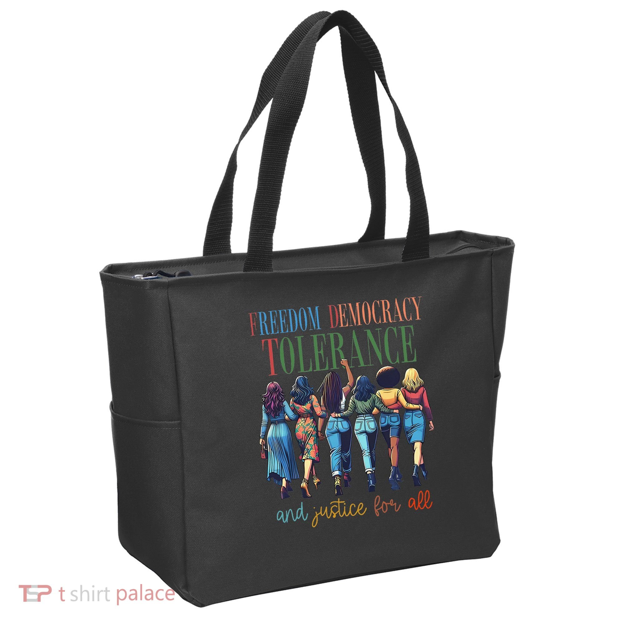Freedom Democracy Tolerance And Justice For All Hands Off Tote Bag