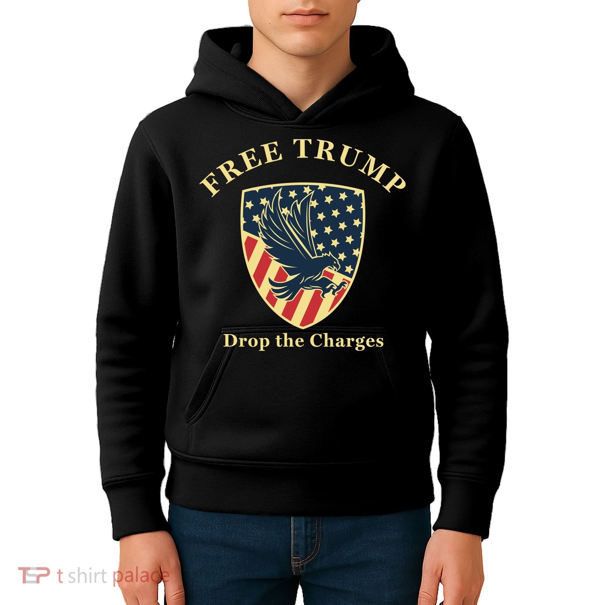 Free Donald Trump MAGA Conservative Kids Hoodie