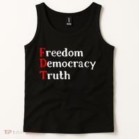 Freedom Democracy & Truth Foxtrots Deltas Tangos Resist Tank Top thumb 2