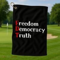 Freedom Democracy & Truth Foxtrots Deltas Tangos Resist Golf Towel thumb 1