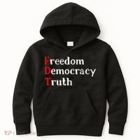 Freedom Democracy & Truth Foxtrots Deltas Tangos Resist Kids Hoodie thumb 0