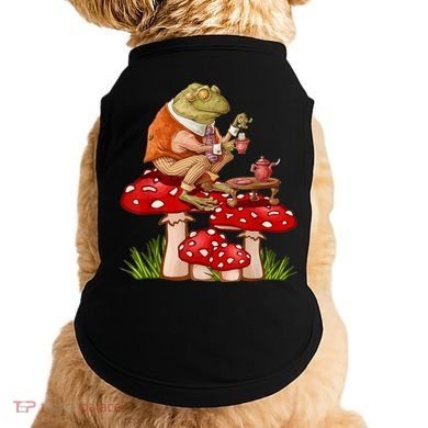 Frog Drinking Tea Mushroom Aesthetic Cottagecore Doggie Tank