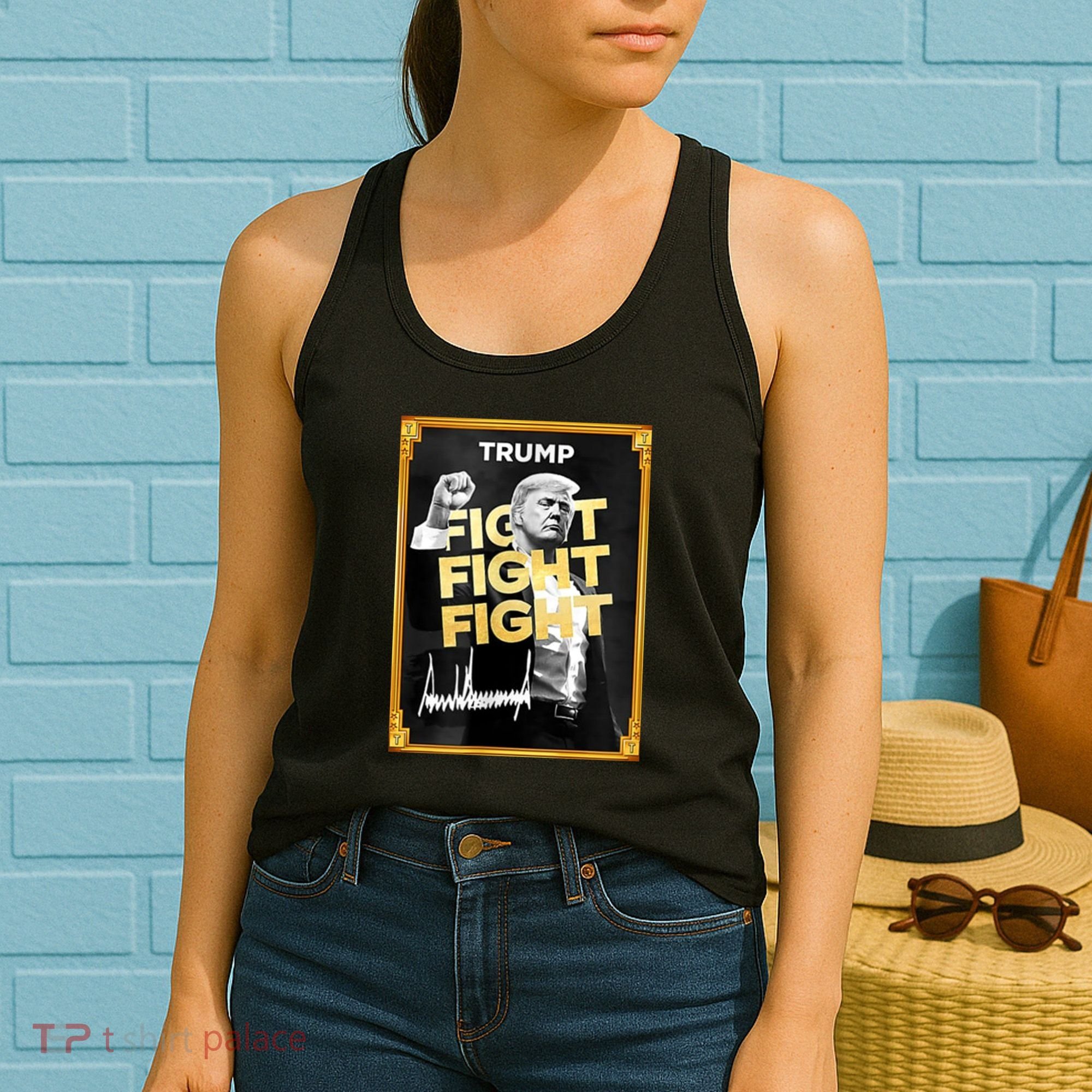 Fight Donald Trump Meme Coin Crypto President Women's Tank Top