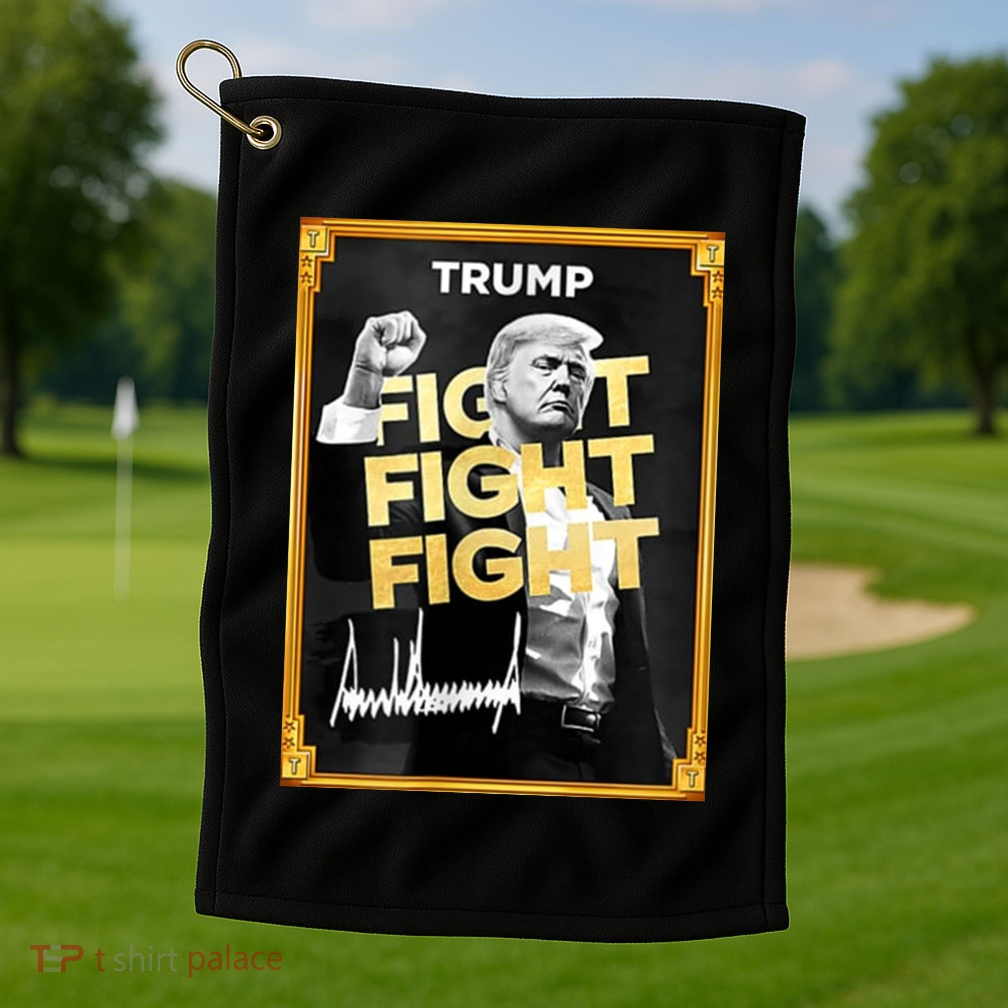 Fight Donald Trump Meme Coin Crypto President Golf Towel