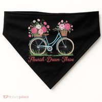 Flourish Dream Thrive Floral Bike Subtle 8647 Trump Resist USA-Made Doggie Bandana thumb 0