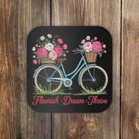 Flourish Dream Thrive Floral Bike Subtle 8647 Trump Resist Coaster thumb 0