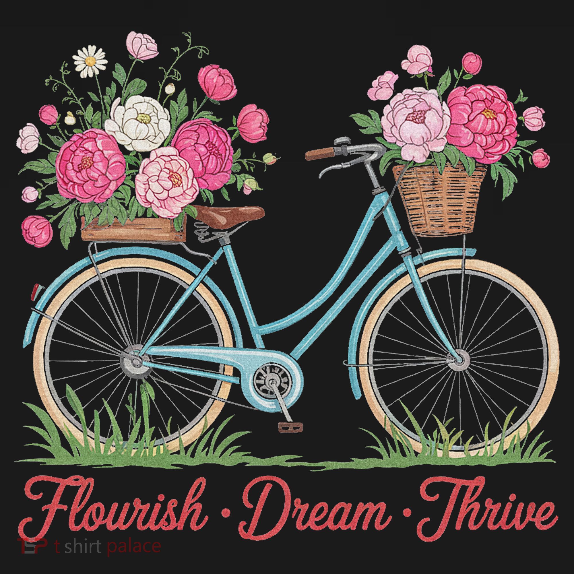 Flourish Dream Thrive Floral Bike Subtle 8647 Trump Resist Women's Tank Top