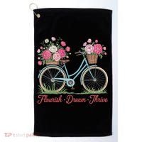 Flourish Dream Thrive Floral Bike Subtle 8647 Trump Resist Golf Towel thumb 0