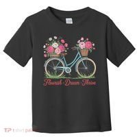 Flourish Dream Thrive Floral Bike Subtle 8647 Trump Resist Toddler T-Shirt thumb 0