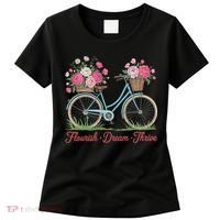 Flourish Dream Thrive Floral Bike Subtle 8647 Trump Resist Women's T-Shirt thumb 0