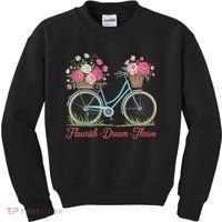Flourish Dream Thrive Floral Bike Subtle 8647 Trump Resist Kids Sweatshirt thumb 0