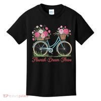 Flourish Dream Thrive Floral Bike Subtle 8647 Trump Resist Kids T-Shirt thumb 0