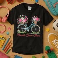 Flourish Dream Thrive Floral Bike Subtle 8647 Trump Resist Kids T-Shirt thumb 3