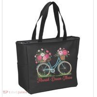 Flourish Dream Thrive Floral Bike Subtle 8647 Trump Resist Tote Bag thumb 2