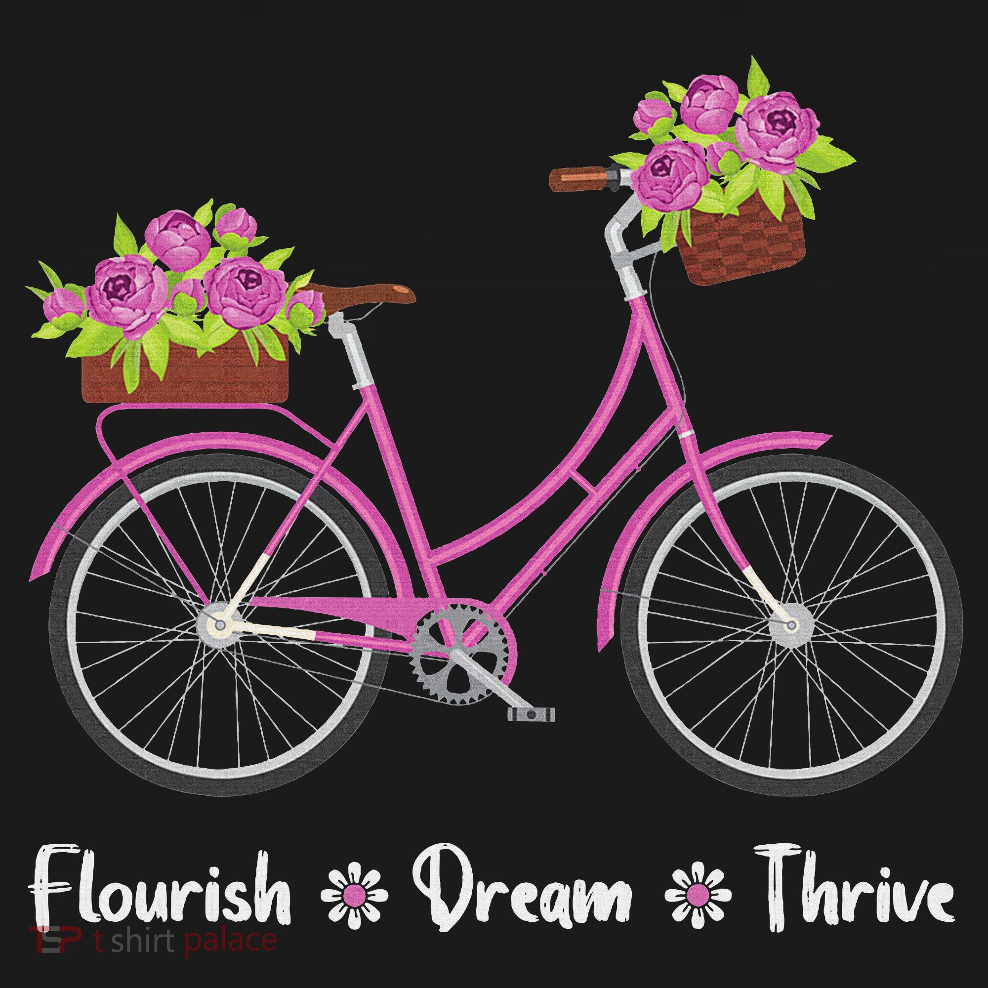 Flourish Dream Thrive Floral Bike Bicycle Subtle 8647 Trump Women's Hoodie