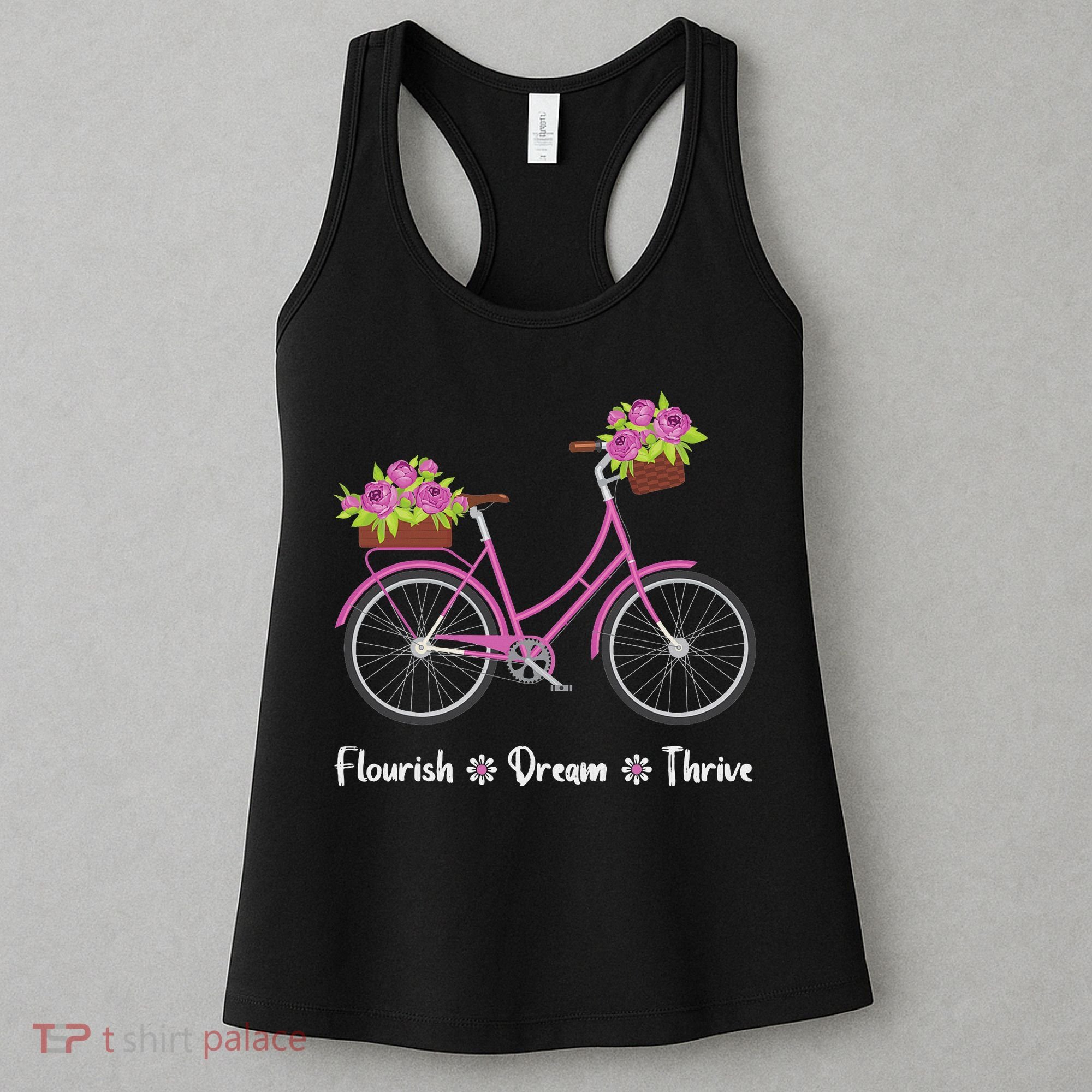 Flourish Dream Thrive Floral Bike Bicycle Subtle 8647 Trump Women's Tank Top