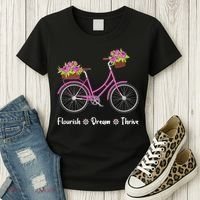 Flourish Dream Thrive Floral Bike Bicycle Subtle 8647 Trump Women's T-Shirt thumb 3