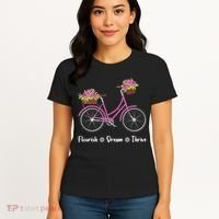 Flourish Dream Thrive Floral Bike Bicycle Subtle 8647 Trump Women's T-Shirt thumb 4