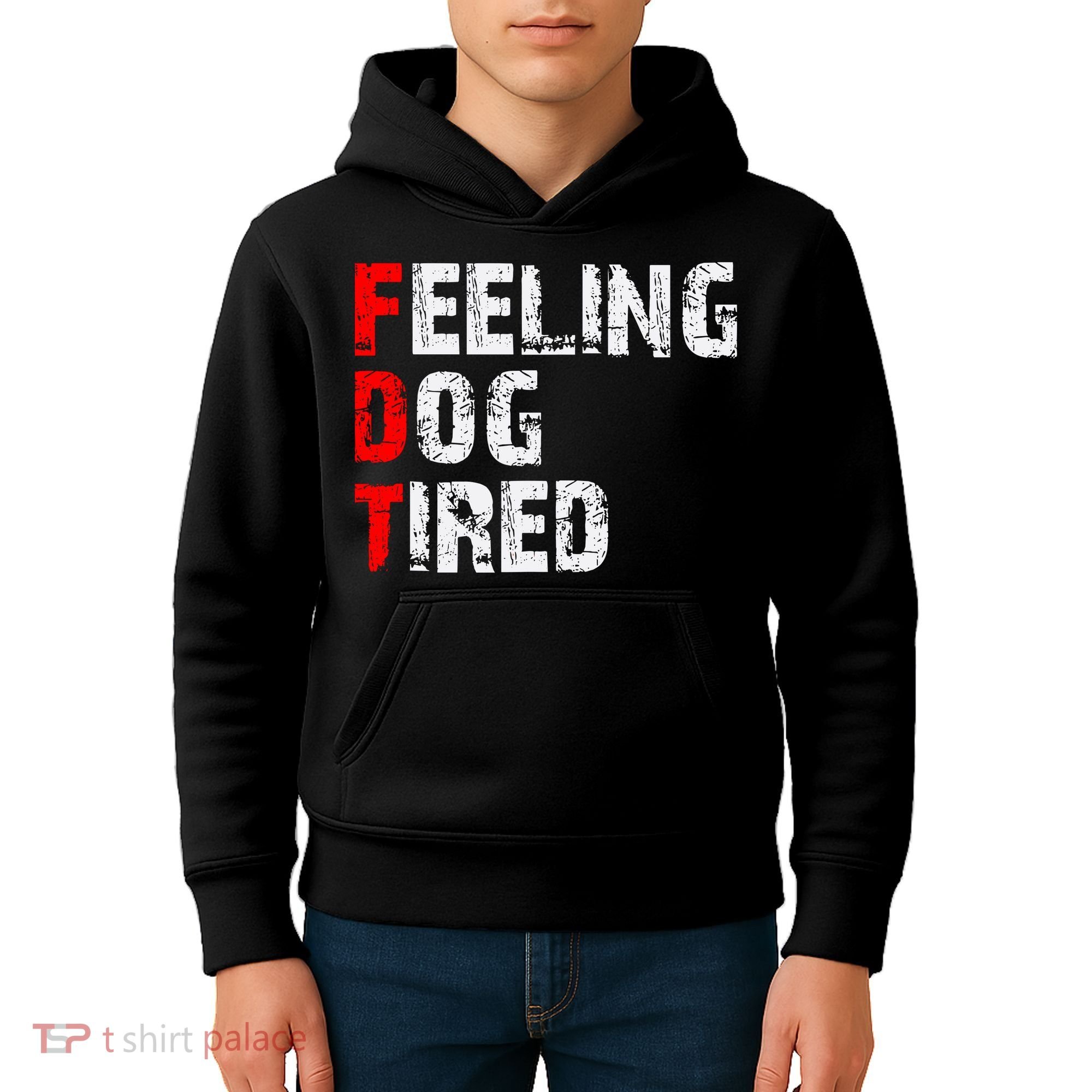 Feeling Dog Tired Fdt Anti Trump Kids Hoodie