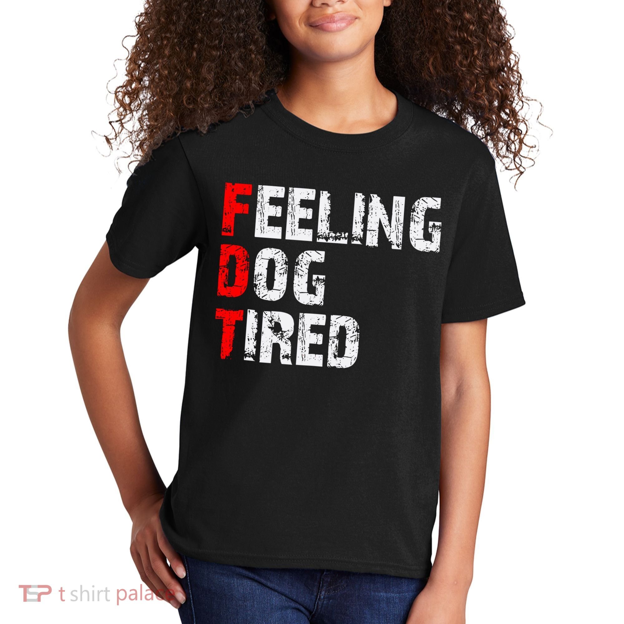 Feeling Dog Tired Fdt Anti Trump Kids T-Shirt