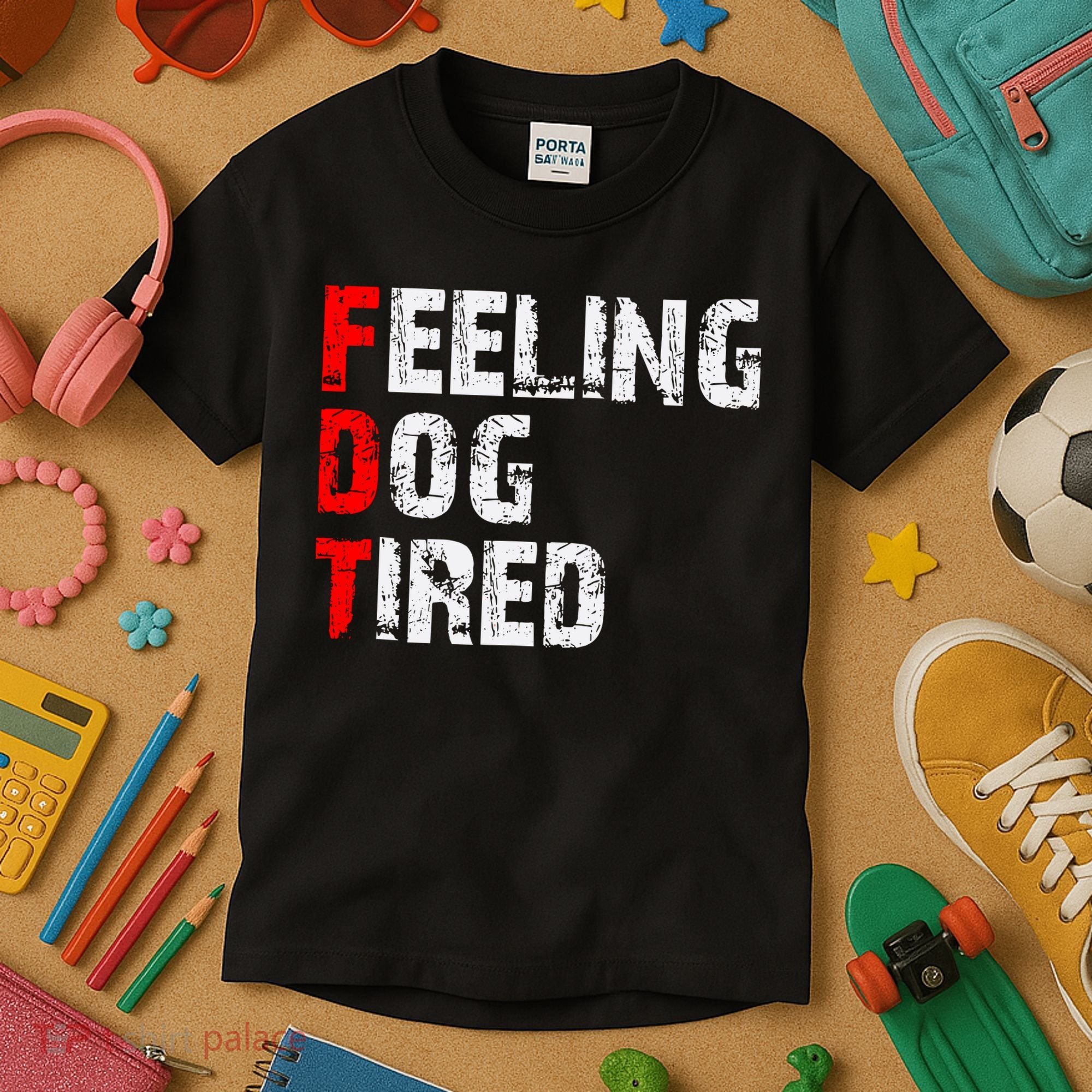 Feeling Dog Tired Fdt Anti Trump Kids T-Shirt