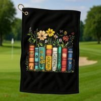 Fantasy Drama Tragedy Book Floral Subtle Anti Trump Golf Towel thumb 1