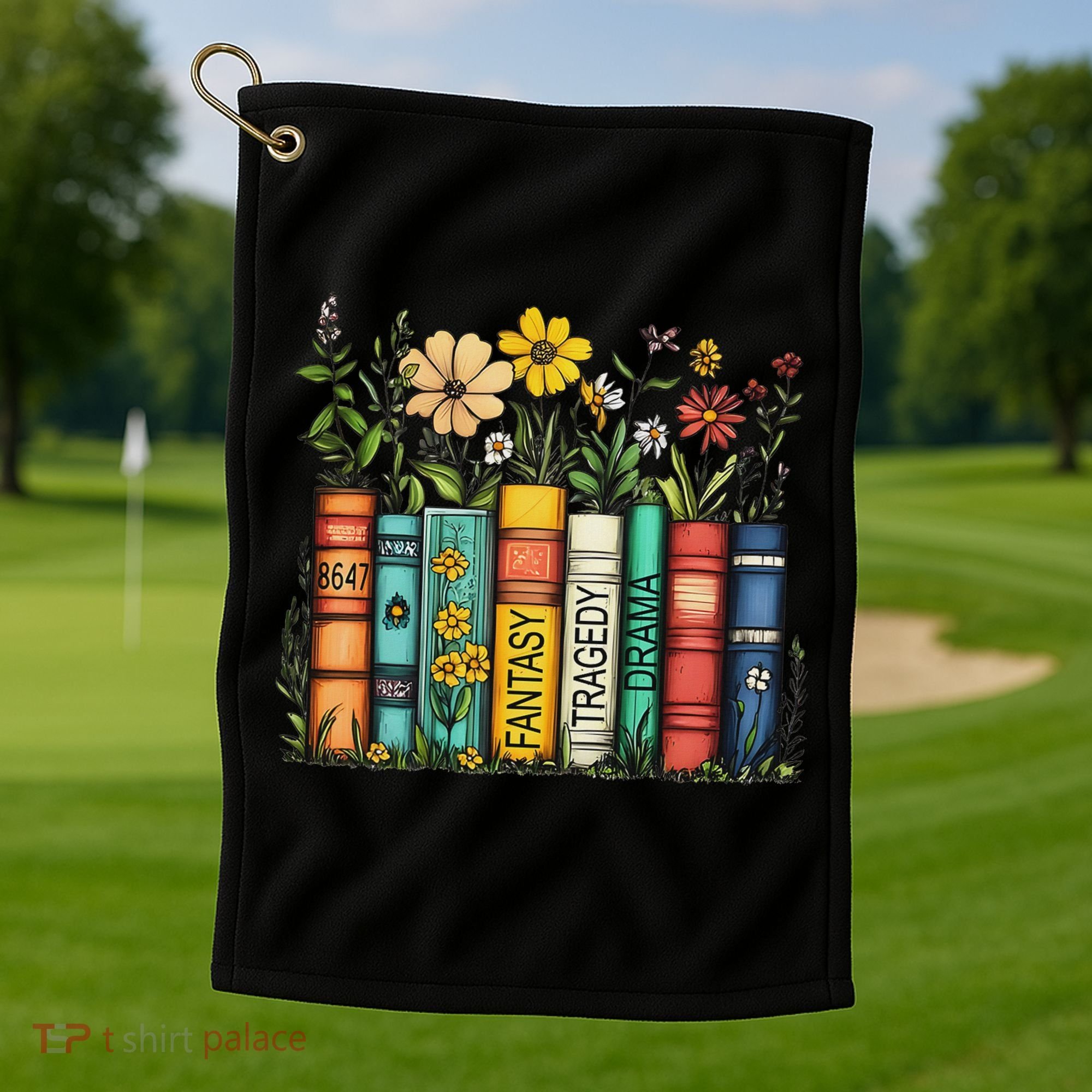 Fantasy Drama Tragedy Book Floral Subtle Anti Trump Golf Towel