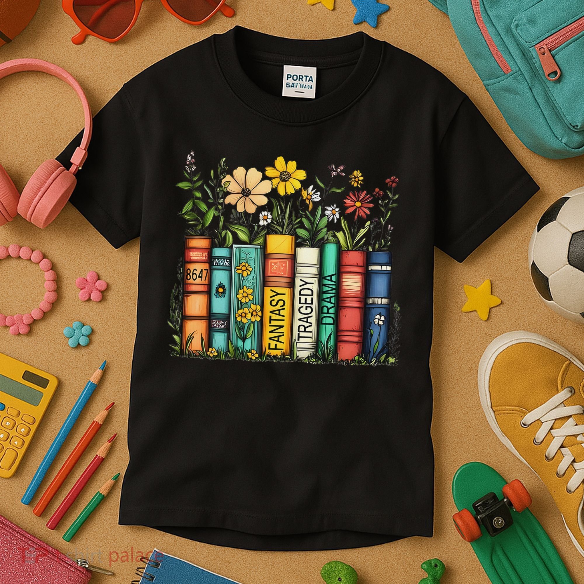 Fantasy Drama Tragedy Book Floral Subtle Anti Trump Kids T-Shirt