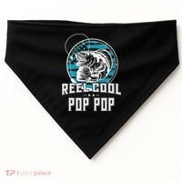 Fathers Day Tee Reel Cool Pop Pop Fishing USA-Made Doggie Bandana thumb 0