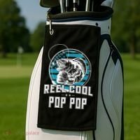 Fathers Day Tee Reel Cool Pop Pop Fishing Golf Towel thumb 2